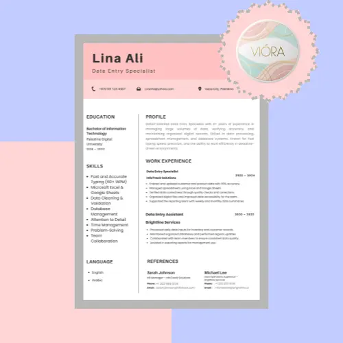 Soft Pink ATS-Friendly CV Template – Canva Editable Resume
