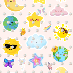 Cute Kids Stickers Pack - Sun and Moon