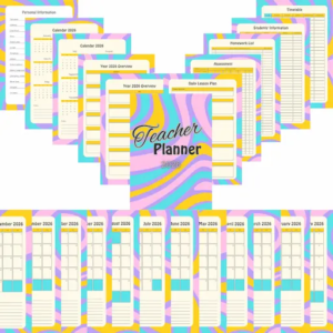 Teacher Planer 2026 – Printable Teacher Planner | PDF & PNG | 24 Pages