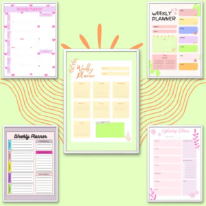 Weekly Planner Pack – 5 Printable Weekly Templates | PDF & PNG