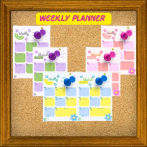 Weekly planner printable PDF with 3 color themes – Arabic and English bilingual layout for daily planning