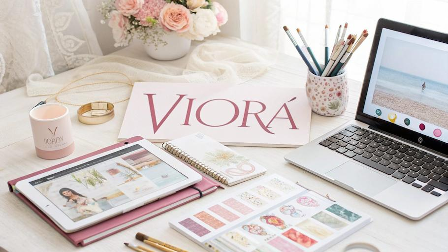 Viora Creative logo representing digital products and templates